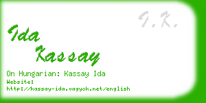 ida kassay business card